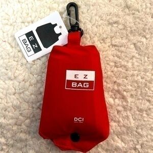 DCI EZ Reusable Nylon Red Grocery Tote Bag w/ Carabiner